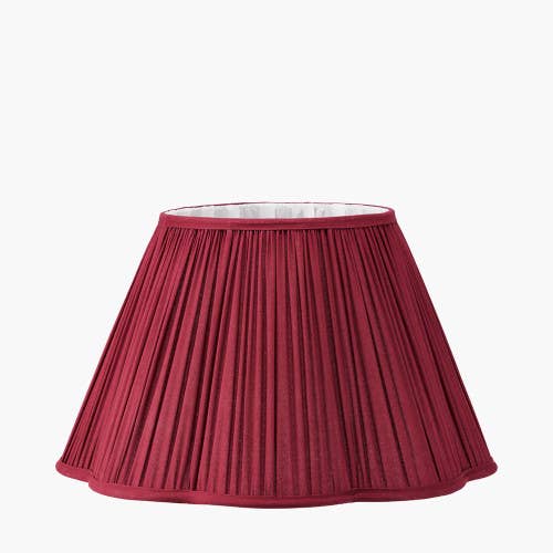 Malia 45cm Mulberry Red Pleated Scalloped Lamp Shade