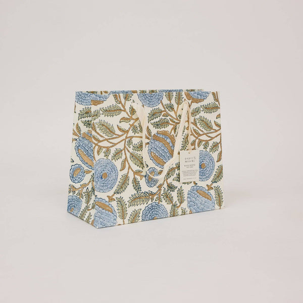 Blue Block Printed Gift Bags (Medium)