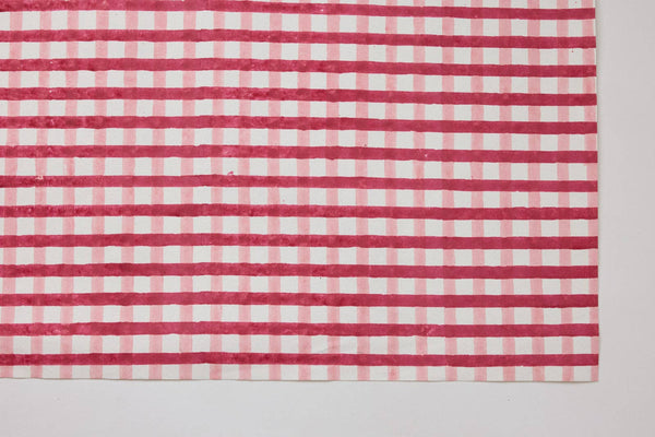 Block Printed Wrapping Paper Sheets - Gingham