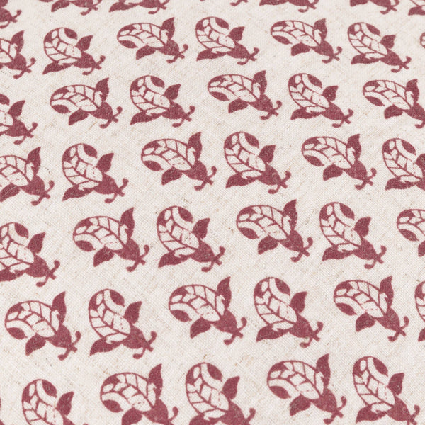 Dark Pink Lulah Block Printed Ruffle Cushion Feather 45cm