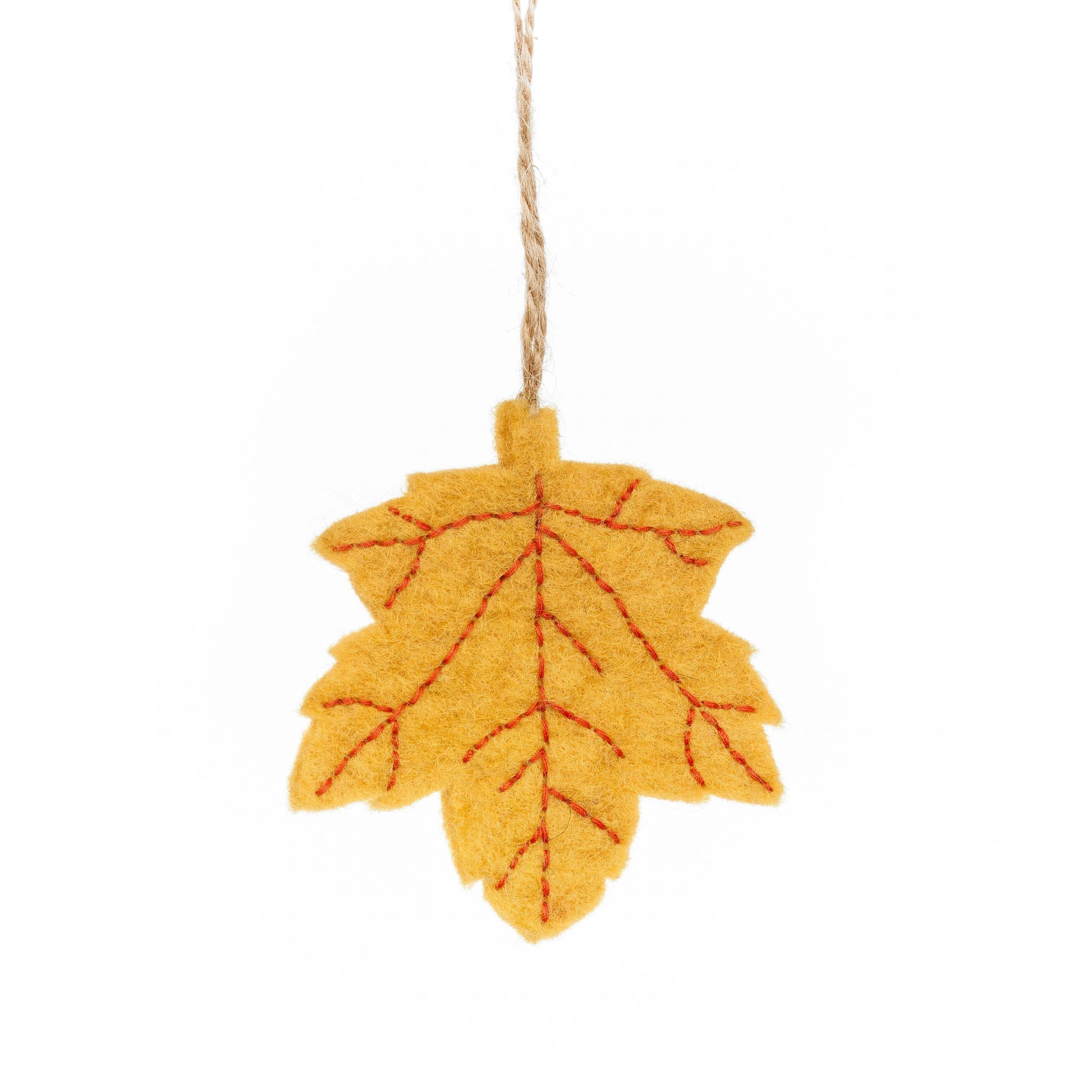 Yellow Maple Handmade Felt Leaf Decorations