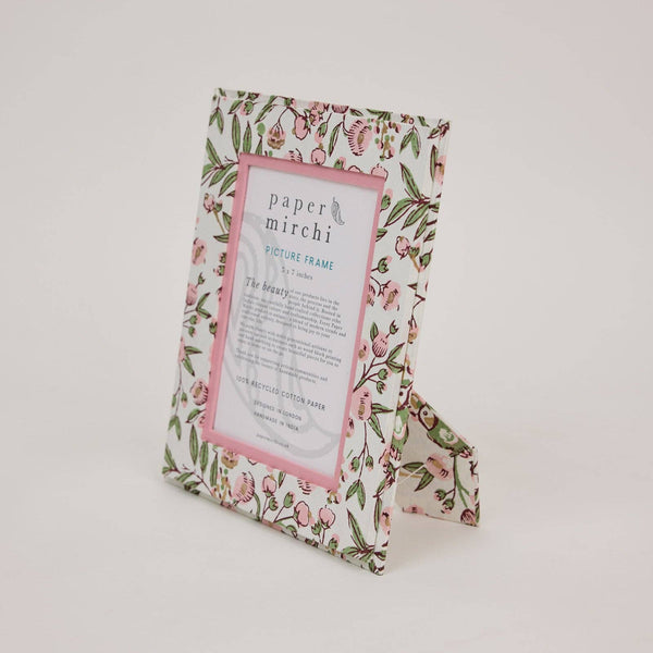 Blush Songbird Block Printed Picture Frame (5x7)