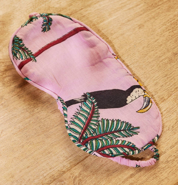 Pink Jungle Print Eye Mask