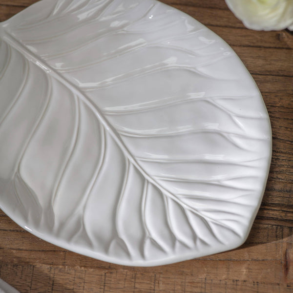 White Large Leaf Platter