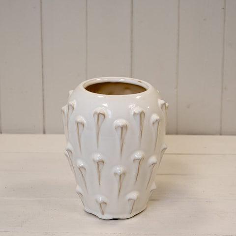 Cream Ceramic Bobble Vase