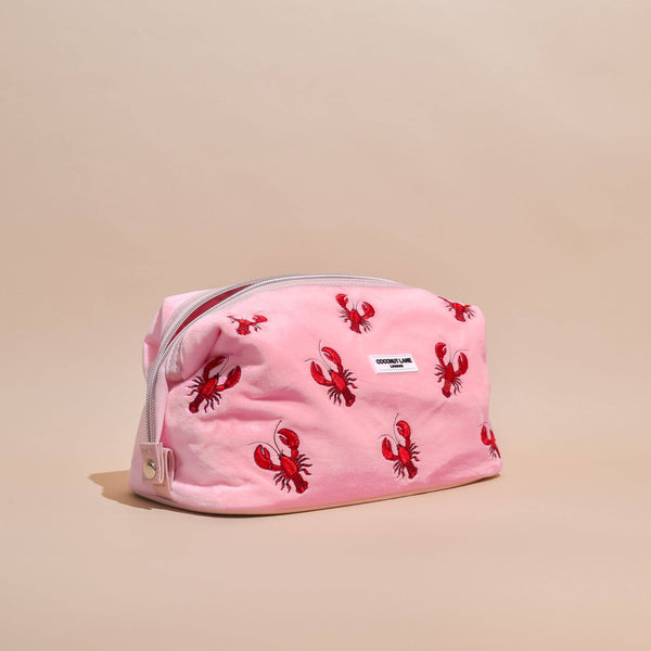 Pink Velvet Lobster Washbag