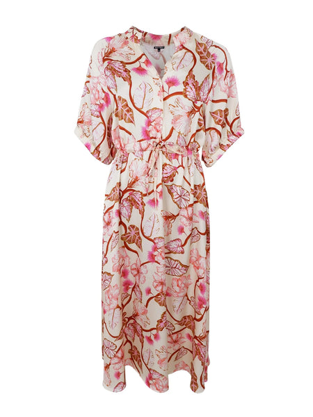 Rose Abstract Floral Dress by Black Colour