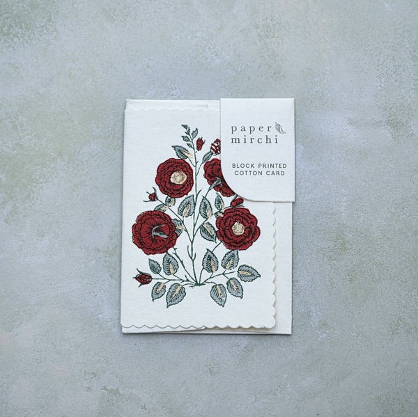 Block Printed- Gulab Sage Card