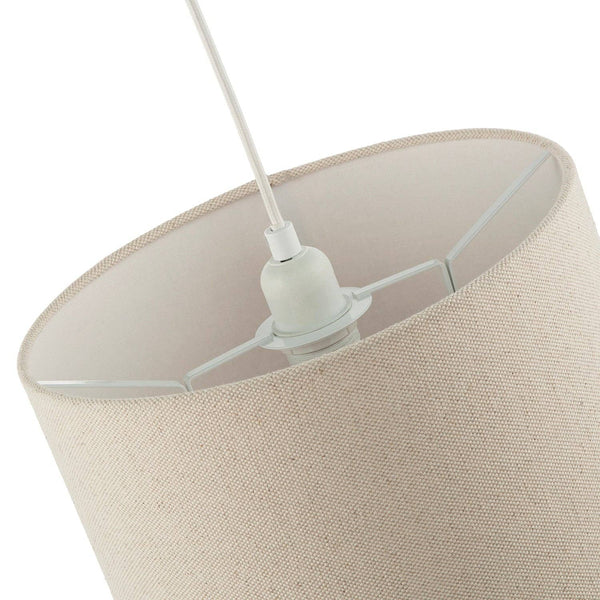 Light Taupe Oatmeal Linen Fabric Drum Lamp Shade with Cotton Lining
