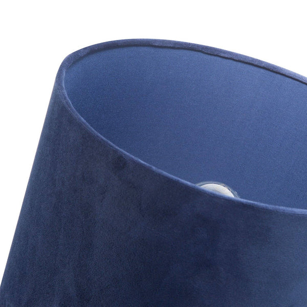 Midnight Blue Velvet Round Lamp Shade