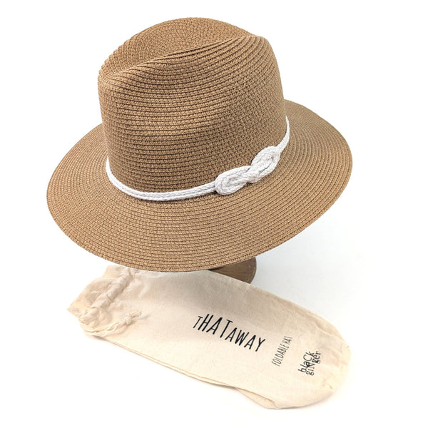 White Reef Knot Panama Foldable Hat
