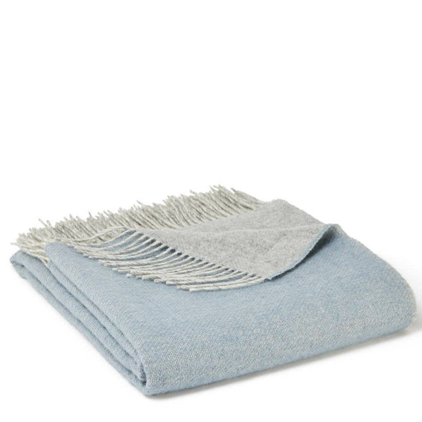 Blue Mist Dartmoor Reversible Pure New Wool Throw