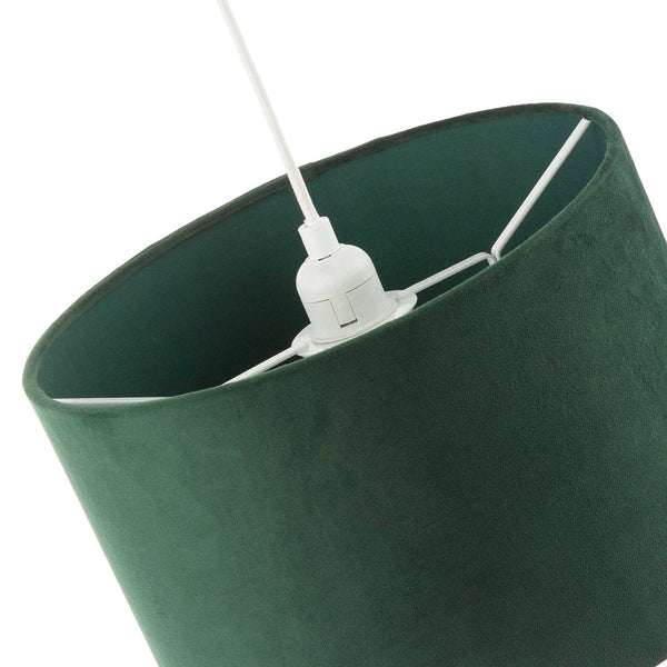 Soft Velvet Forest Green Fabric Round Lamp Shade for Table or Pendant