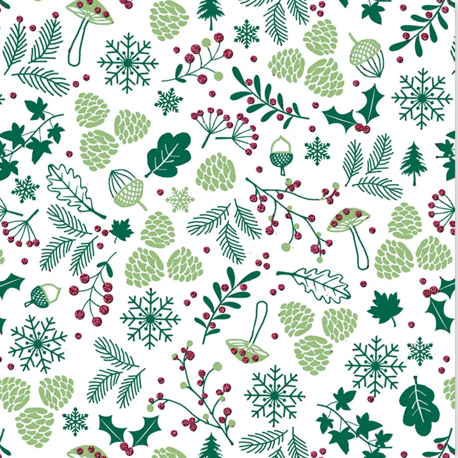 Eco-friendly Christmas Holly & Ivy Wrapping Paper Roll