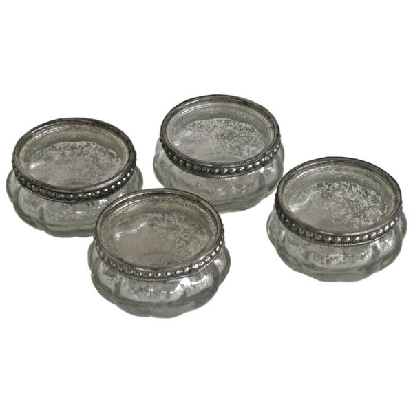 Silver Mercury Glass Tea Light Holder