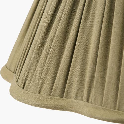 Malia 30cm Olive Green Pleated Scalloped Lamp Shade