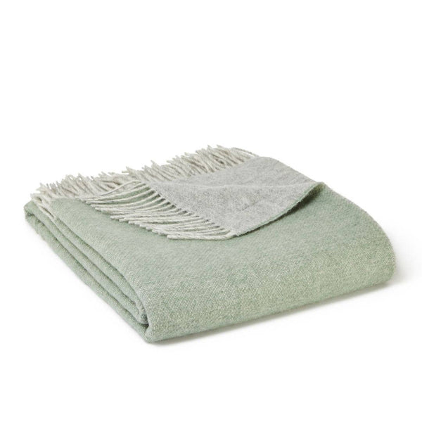 Ice Green Dartmoor Reversible Pure New Wool Throw