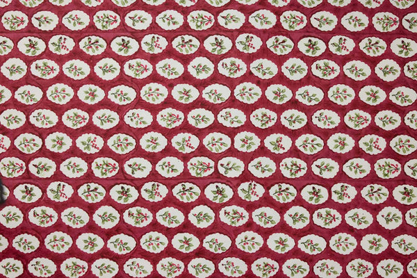 Block Printed Wrapping Paper Sheets - Scallop Tiles Christmas Pudding