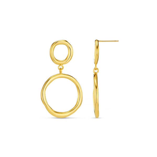 Organic Open Circle Drop Earrings