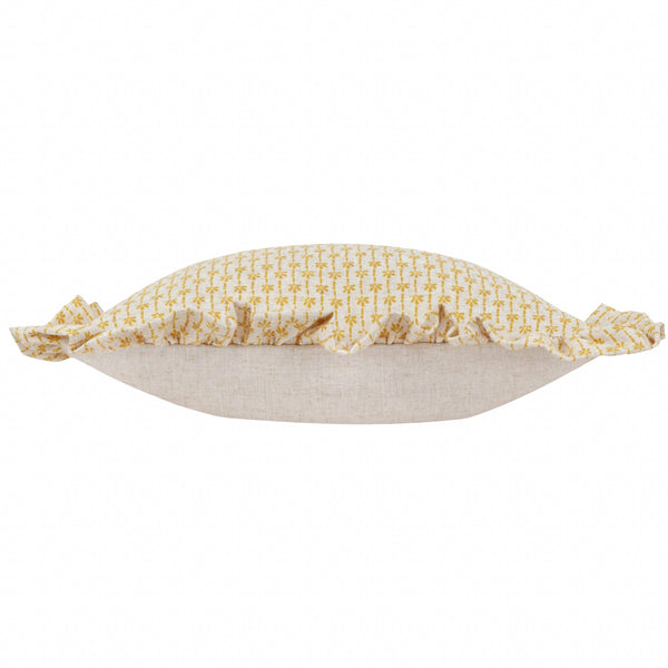 Ochre Panni Linen Block Textured Ruffle