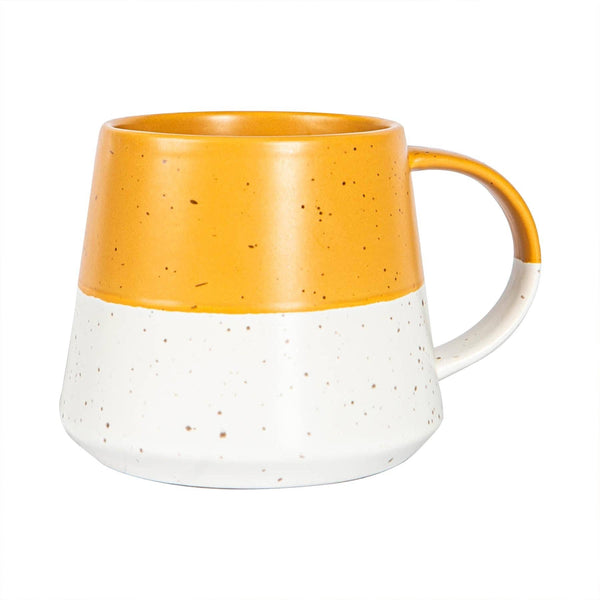Yellow Block Flecked Stoneware Mug