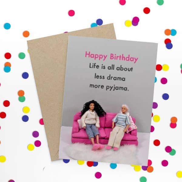 Pyjama Happy Birthday Card for Friends by Bold and Bright