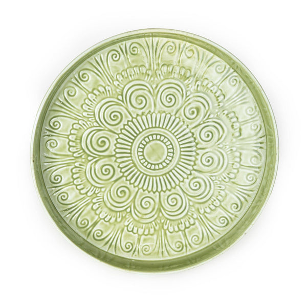 Pistachio Patterned Metal Tray 32cm