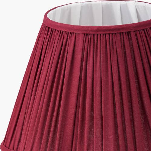 Malia 35cm Mulberry Red Pleated Scalloped Lamp Shade