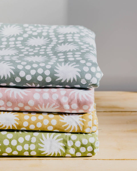 Yellow Sunburst Block Print Tablecloth 180x280cm
