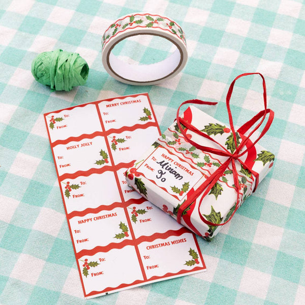 Holly Recycled Wrapping Paper - 3m