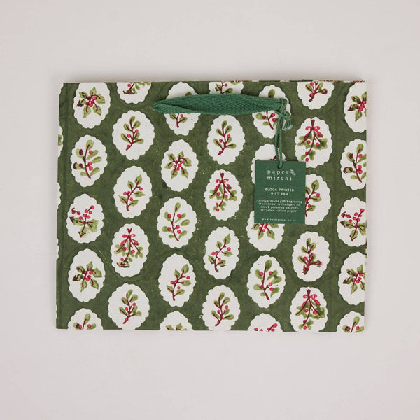 Medium- Green Block Print Bags