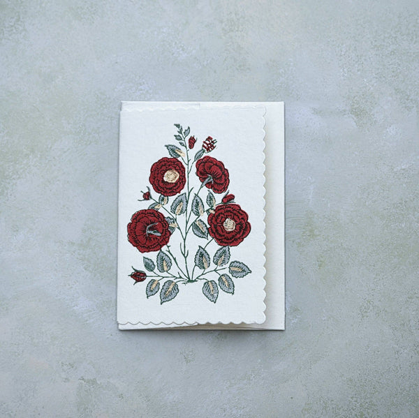 Block Printed- Gulab Sage Card