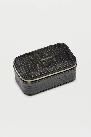 Black Croc Embossed Treasure Me Mini Jewellery Box by Estella Bartlett