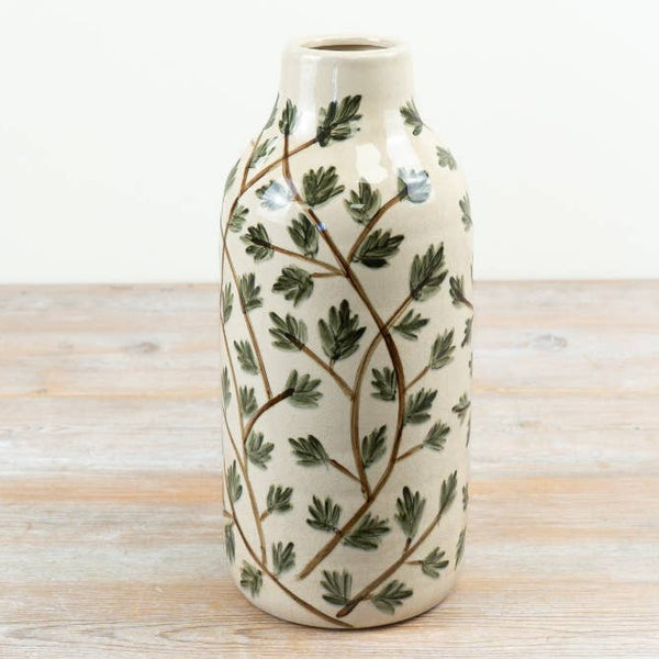 Green Foliage Ceramic Vase