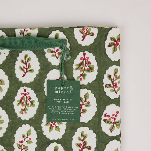Medium- Green Block Print Bags