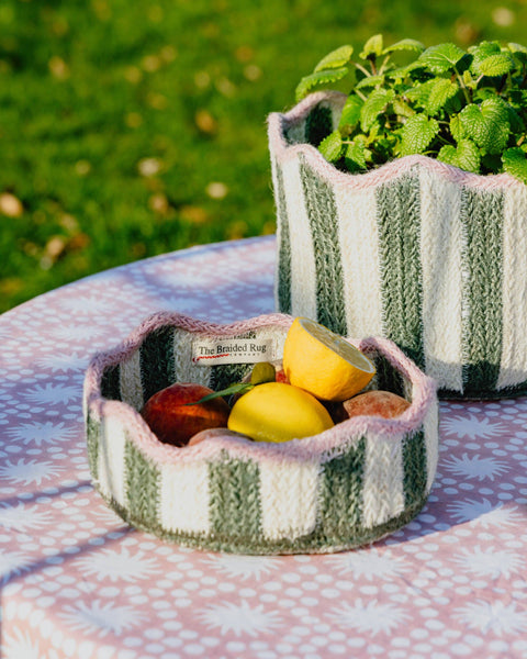 Green Sunburst Block Print Tablecloth 180x280cm