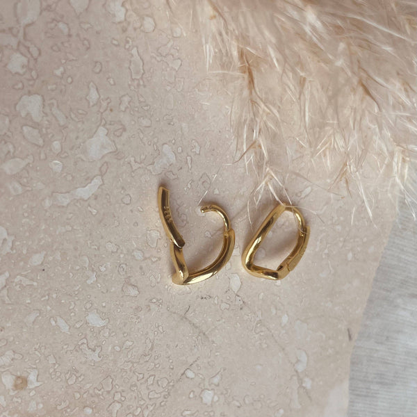 Gold Abstract Wave Hoops by Little Nell