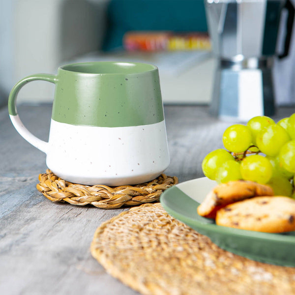 Sage Green Block Flecked Stoneware Mug