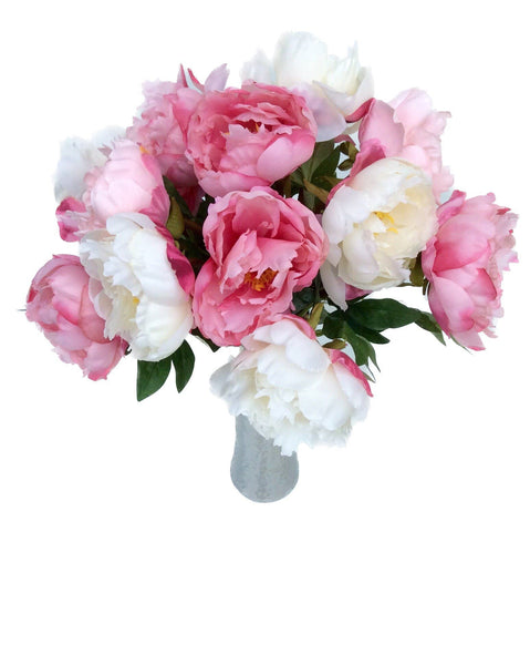 Artificial White Peony with Bud