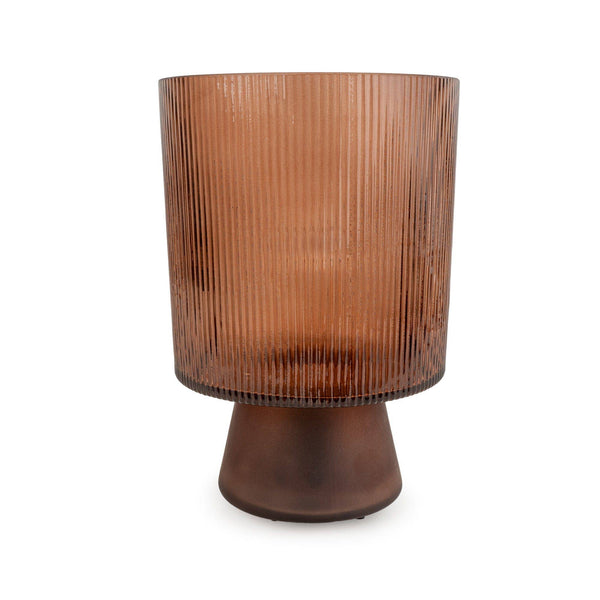Amber Ridged LED Touch Lamp
