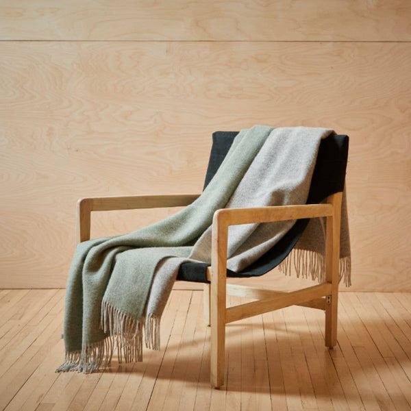 Ice Green Dartmoor Reversible Pure New Wool Throw