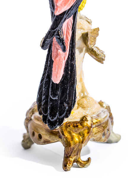 Antiqued Pink Parrot Candle Holder