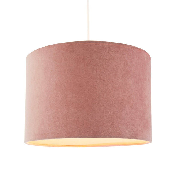 Soft Velvet Blush Pink Fabric Round Lamp Shade