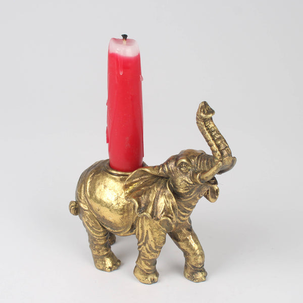 Gold Elephant Candle Holder