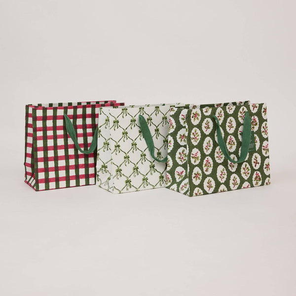 Medium- Green Block Print Bags
