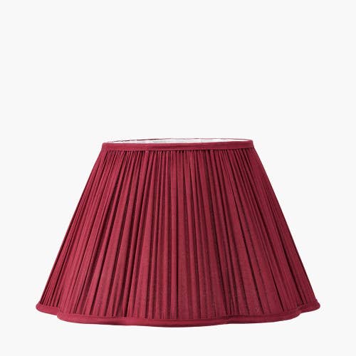 Malia 45cm Mulberry Red Pleated Scalloped Lamp Shade
