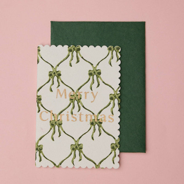 Bows Holly Green Card