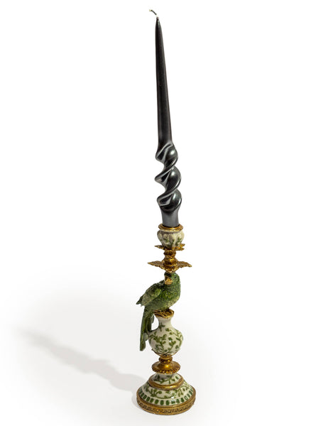 Green Ornate Parrot Candle Holder