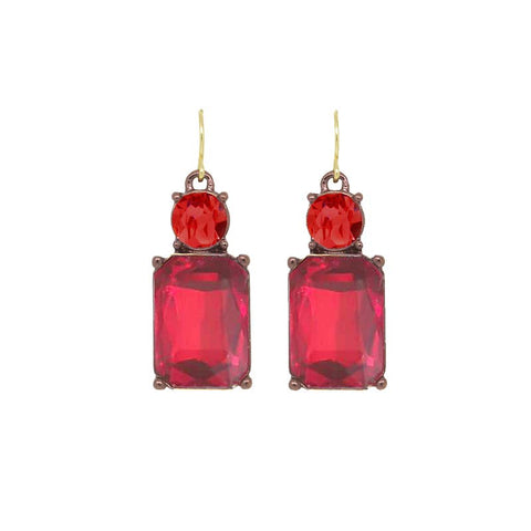 Red Twin Gem Earring