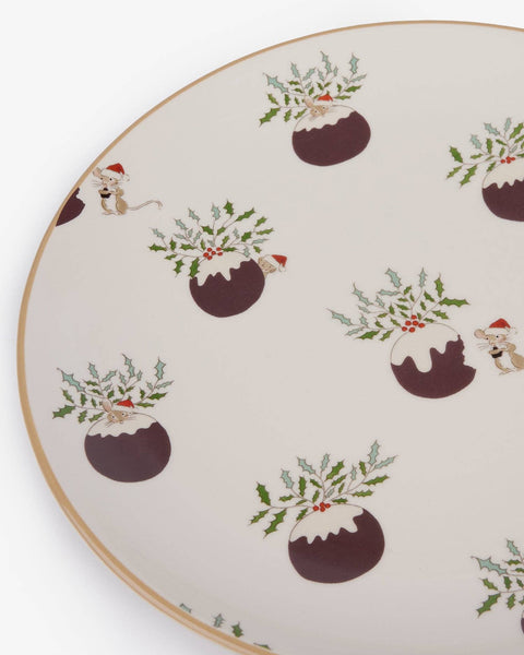 Christmas Puddings Stoneware Plate